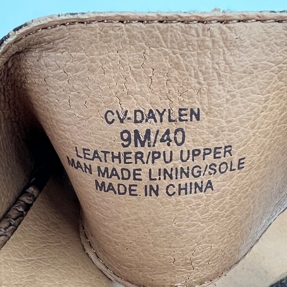 Crown Vintage Espadrille Platform Sandals Womens 9M Snake Print Tan Ankle Strap - Picture 14 of 14